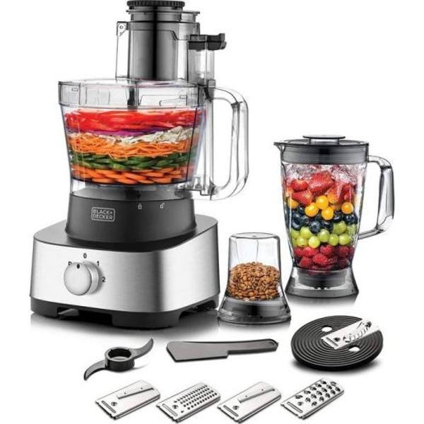 BLACK+DECKER Food Processor, 2 Liter, 800 Watt, Silver - FX825