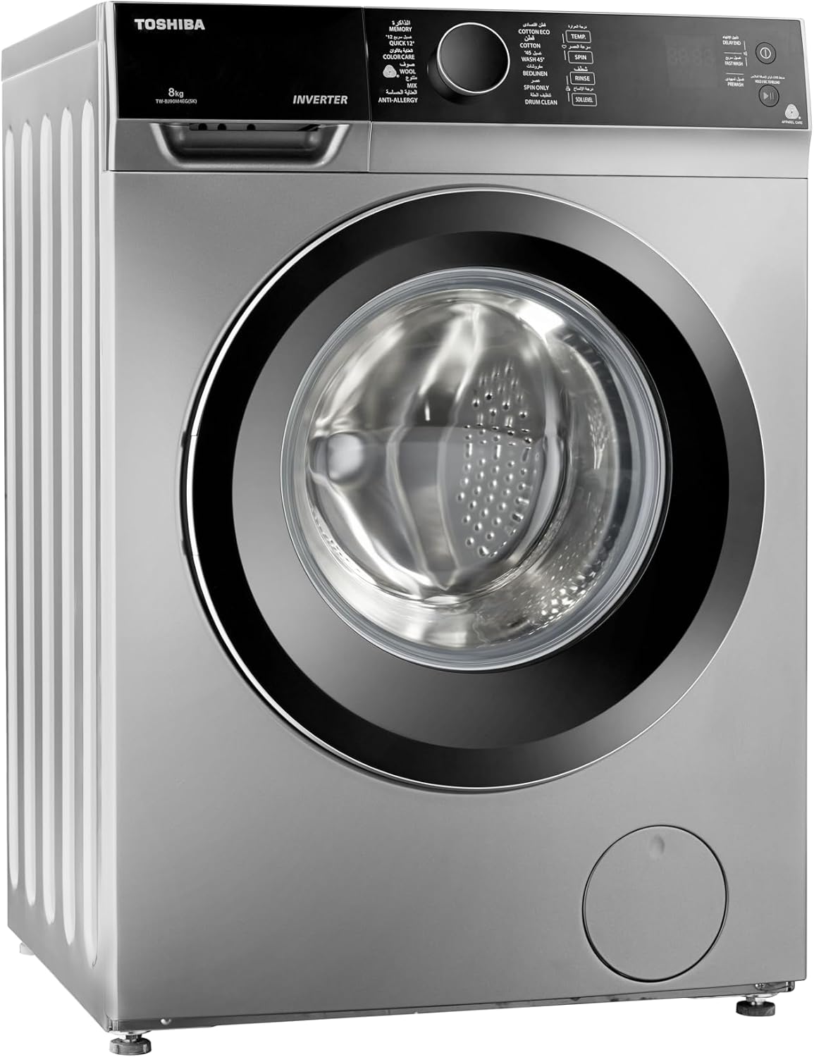 Toashiba washing Machine TW-BJ100M4EG(SK) Great Waves, Inverter, CycloneMix, Memory, Quick 12, Add Garment, Anti-Bacteria Gasket, Inlet Water Filter 9kg Silver