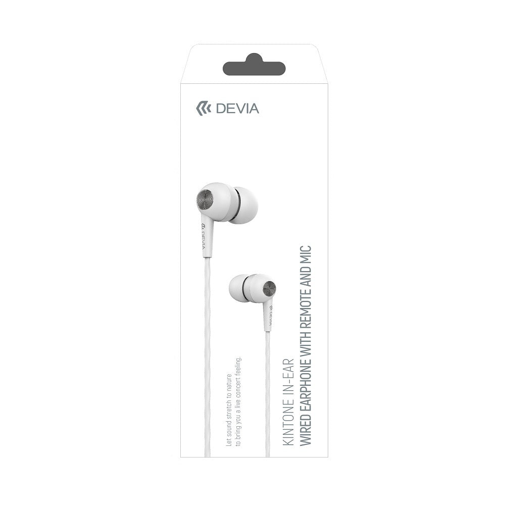 Devia, HP58W, Wired Earphone, White.