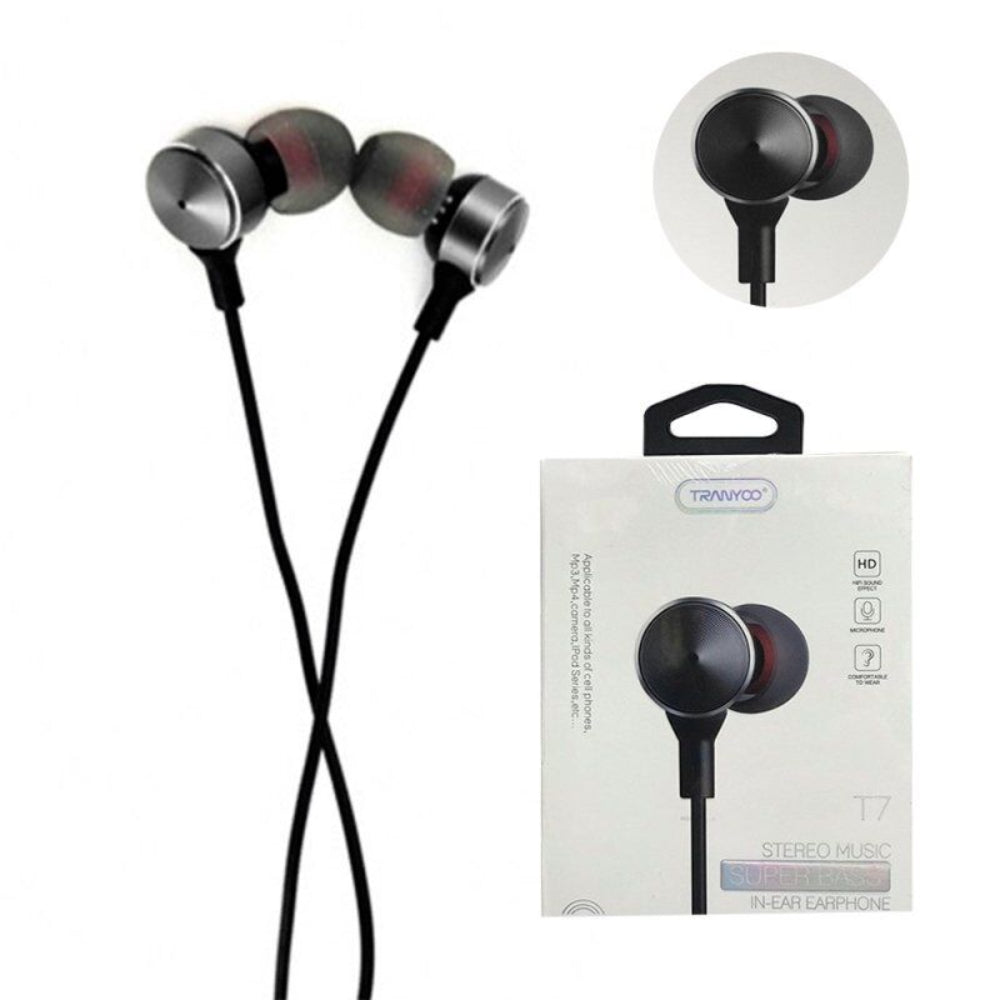 Tranyoo, T7, Wired Earphones, 3.5MM,  Black