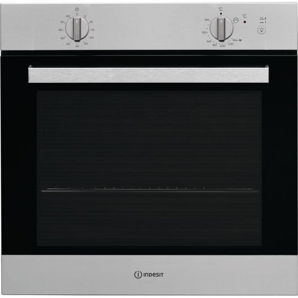 Indesit, GW324IX, Oven, Built In Gas, 60 Cm, Electric, Stainless Steel x Black