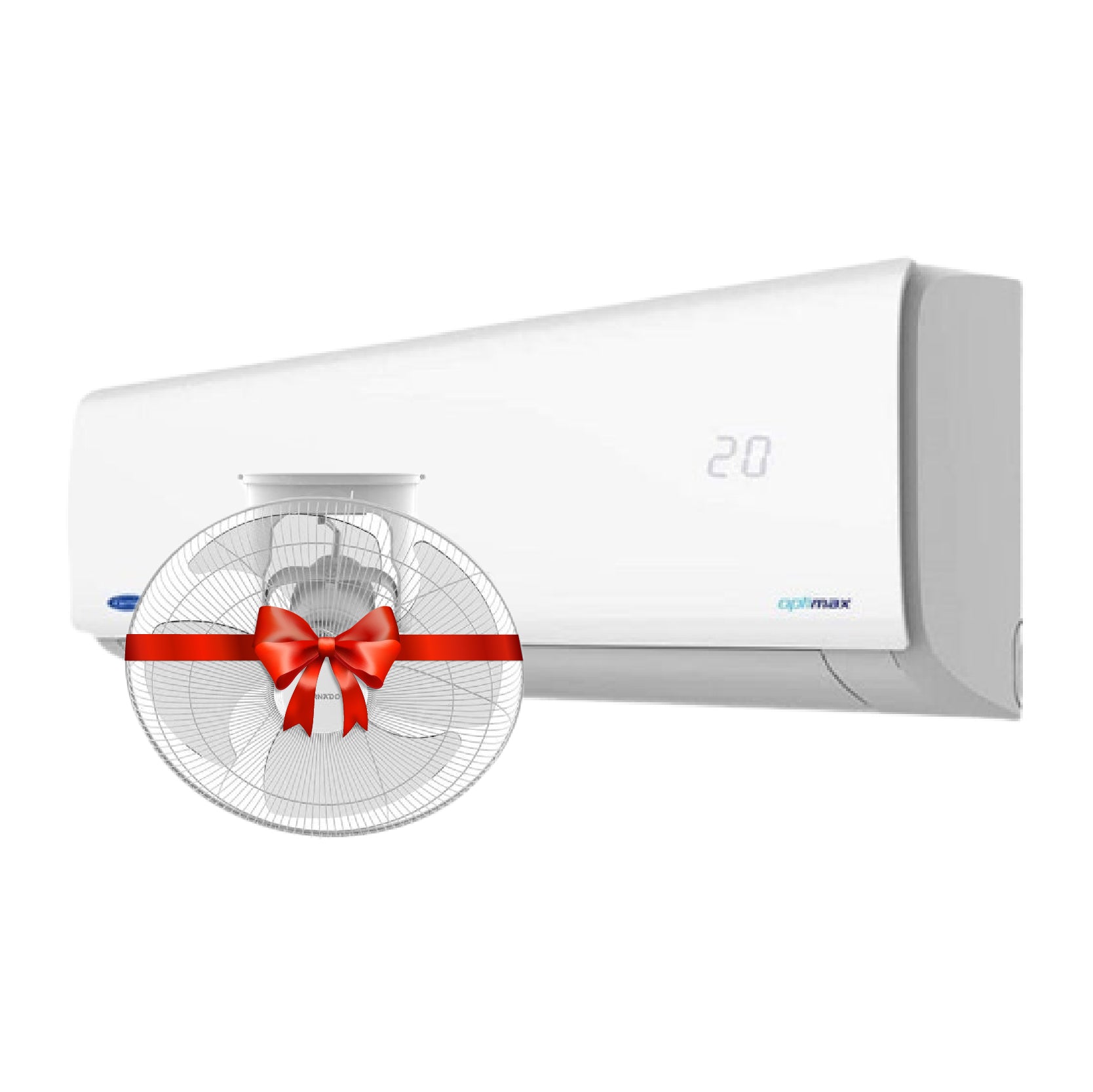 Carrier, 42QHCT24DN-708F, Air Conditioner, 3 HP, Cold / Hot, White + Tornado, TOF-49Y, Orbit Fan, 16 Inch, 4 Blades, White.