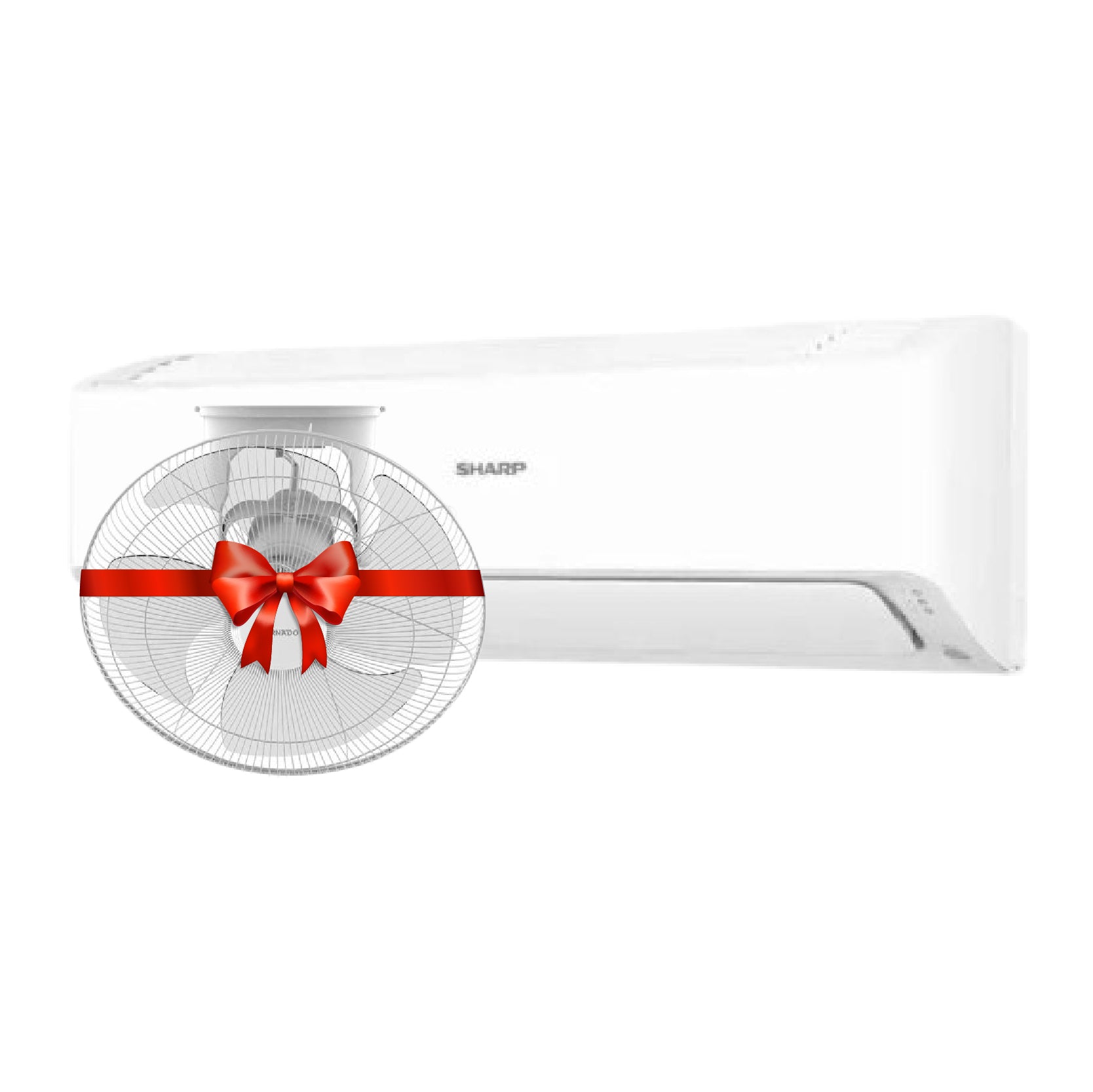 Sharp, AY-A18ZSE, Air Conditioner, Split, 2.25 HP, Cooling and Heating, White + Tornado, TOF-49Y, Orbit Fan, 16 Inch, 4 Blades, White.