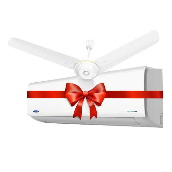 Carrier, Air Conditioner, Split, 1.5 HP Cool, White + Tornado, Ceiling Fan, 56 Inch, White.