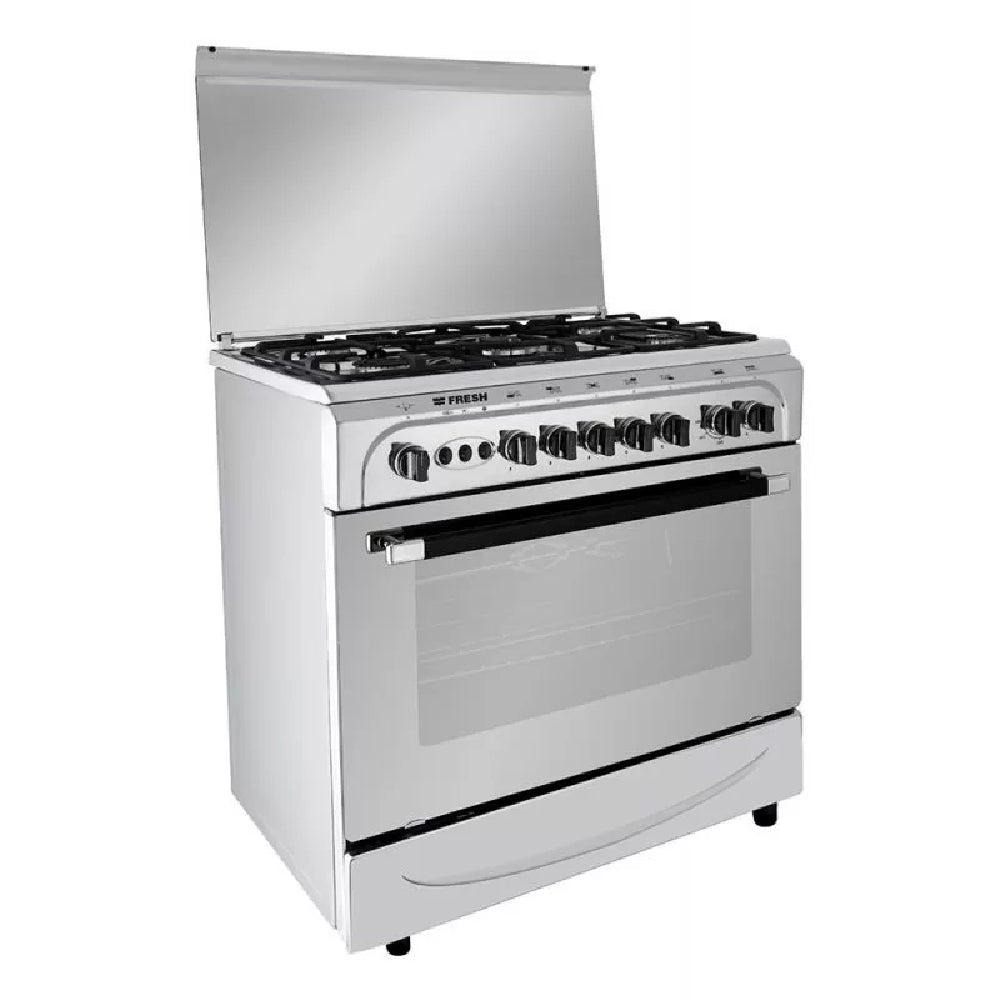 Fresh, Moderno, Gas Cooker, 5 Burners, 80 cm, Stainless Steel.