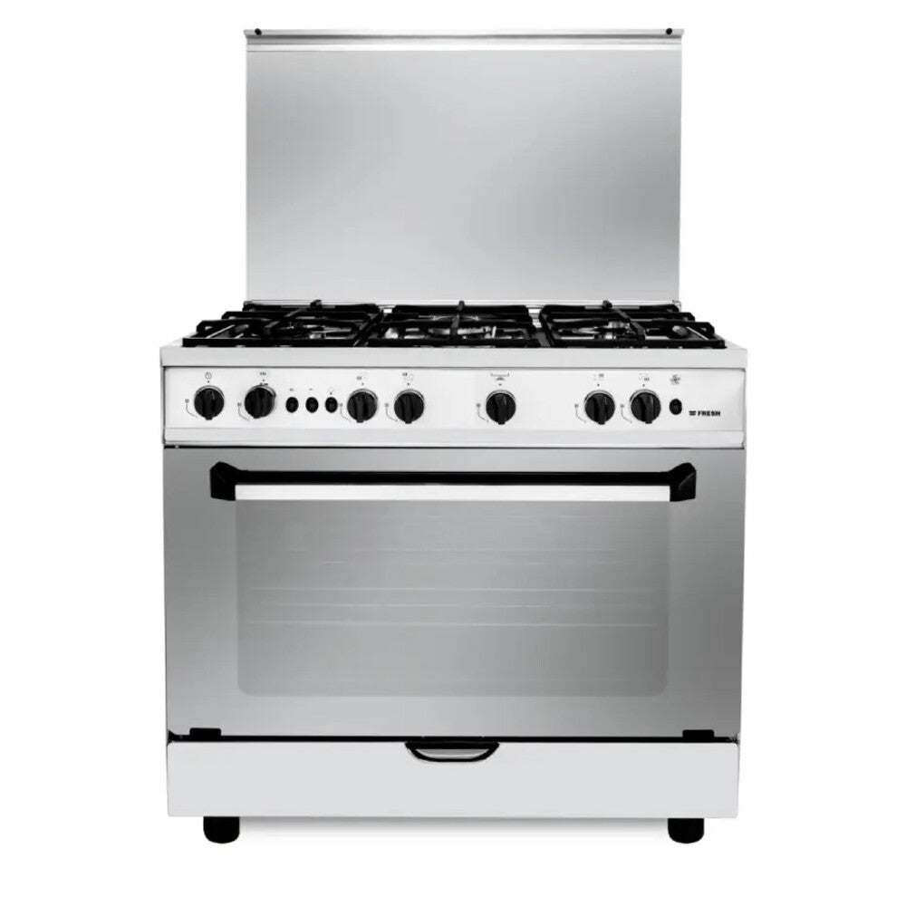 Fresh, Punto, Cooker, Gas, 5 Burners, 60×90 cm, Silver.