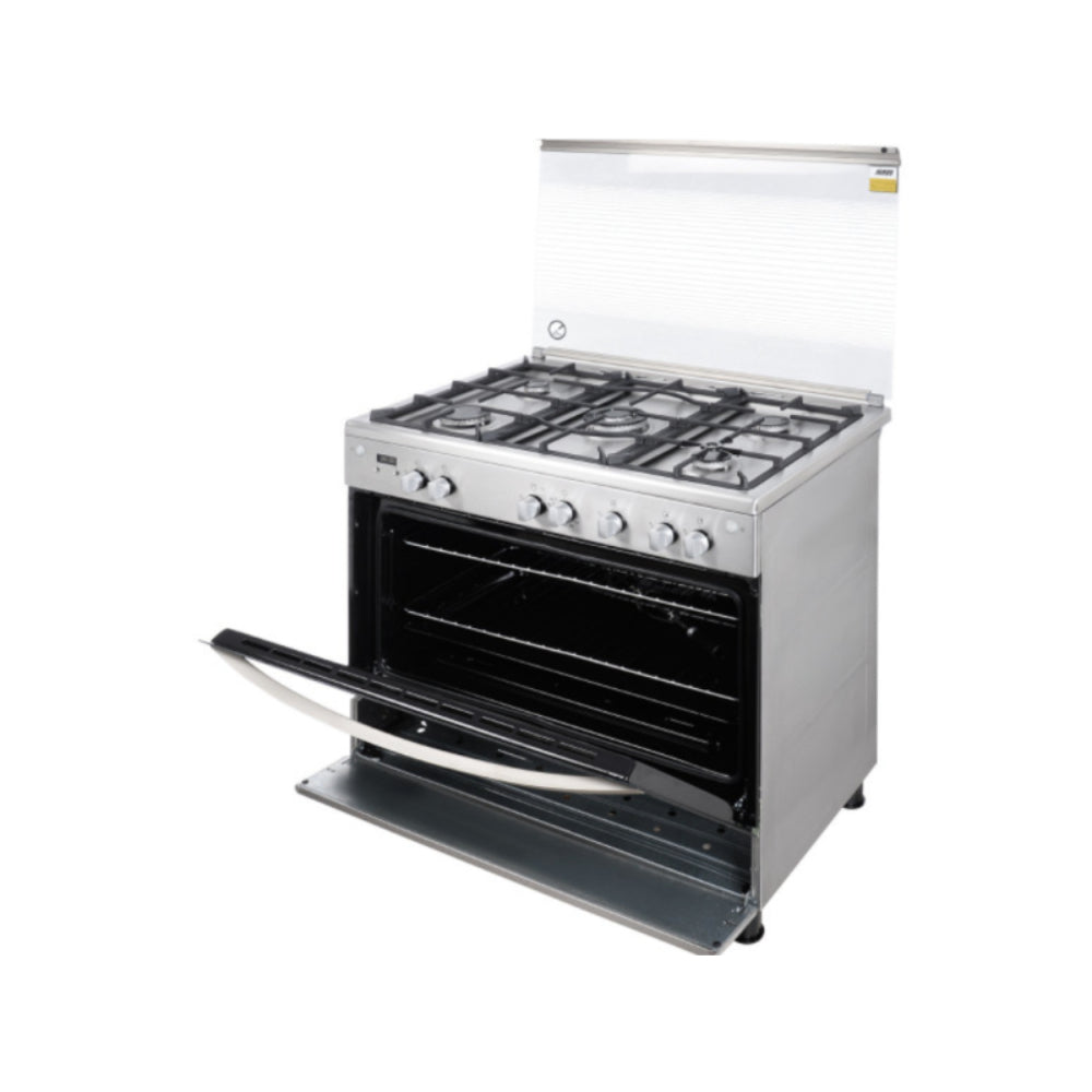 Zanussi, ZCG94396XA, Cooker, 5 Burners, 90 Cm, Silver.