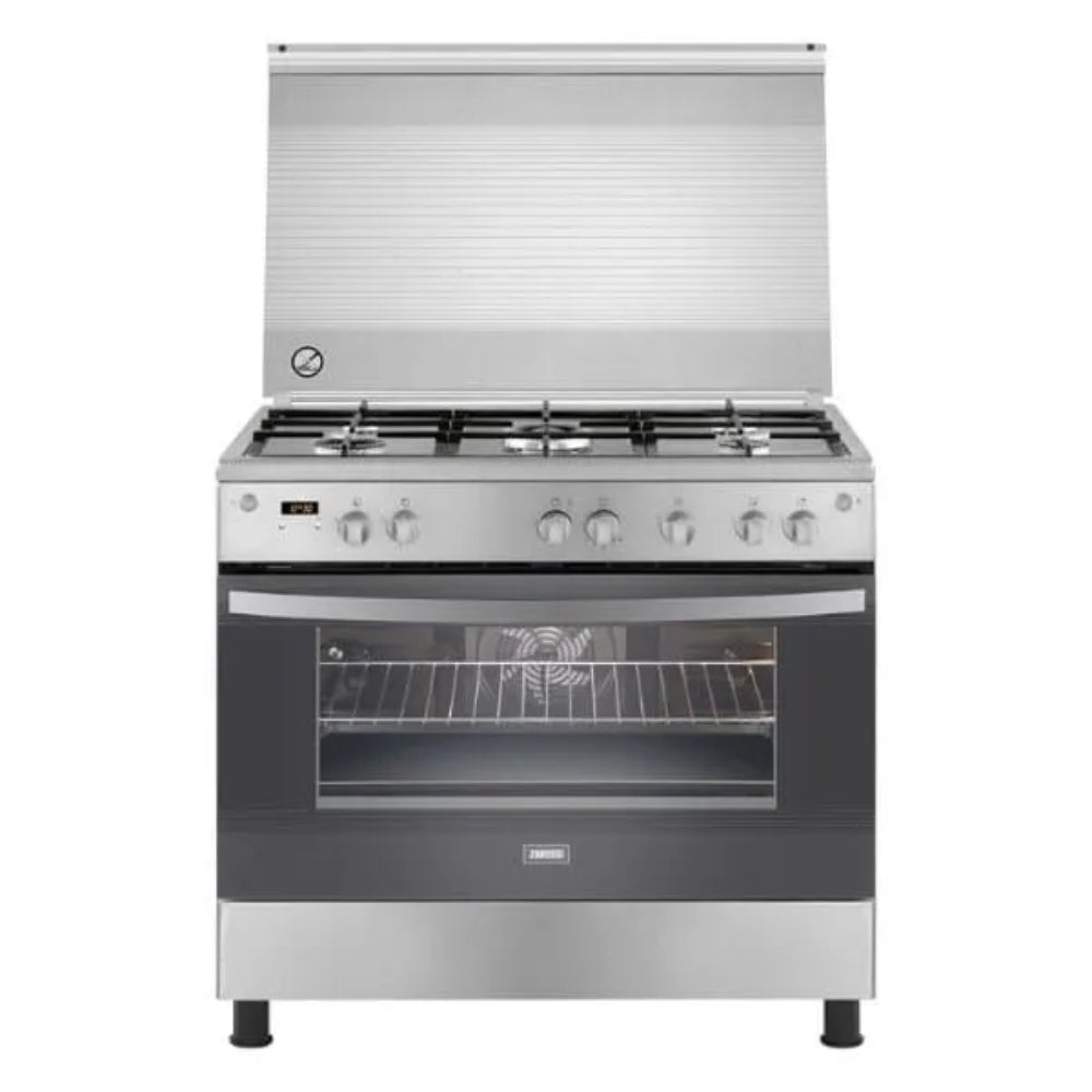 Zanussi, ZCG94396XA, Cooker, 5 Burners, 90 Cm, Silver.