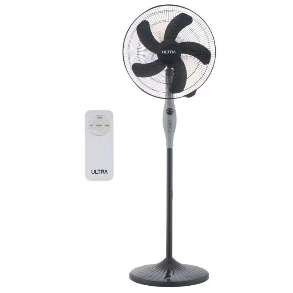 Ultra, UFS18RE2, Stand Fan, 18 Inches, Black and Grey.