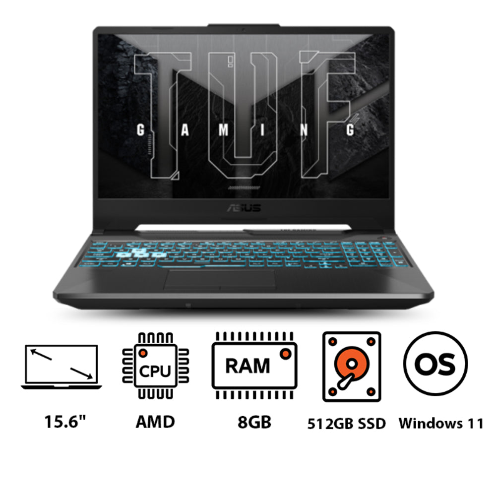 Asus, TUF Gaming A15 FA506NF-HN005W, Laptop, AMD Ryzen™ R5-7535HS, 8 GB, 512 GB, Black.