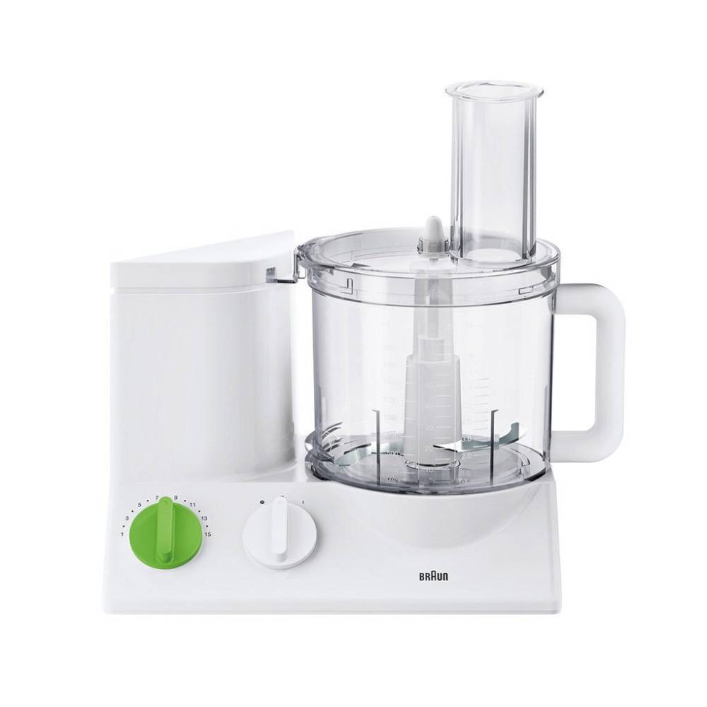 Braun, FP3020, Food Processor, 600 Watt, 2 Liter, White x Green.