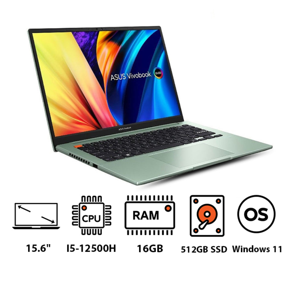 Asus, Vivobook S15 OLED K3502ZA-OLED005W, Laptop, Intel Core I5-12500H, 512 GB, 16 GB, Green.