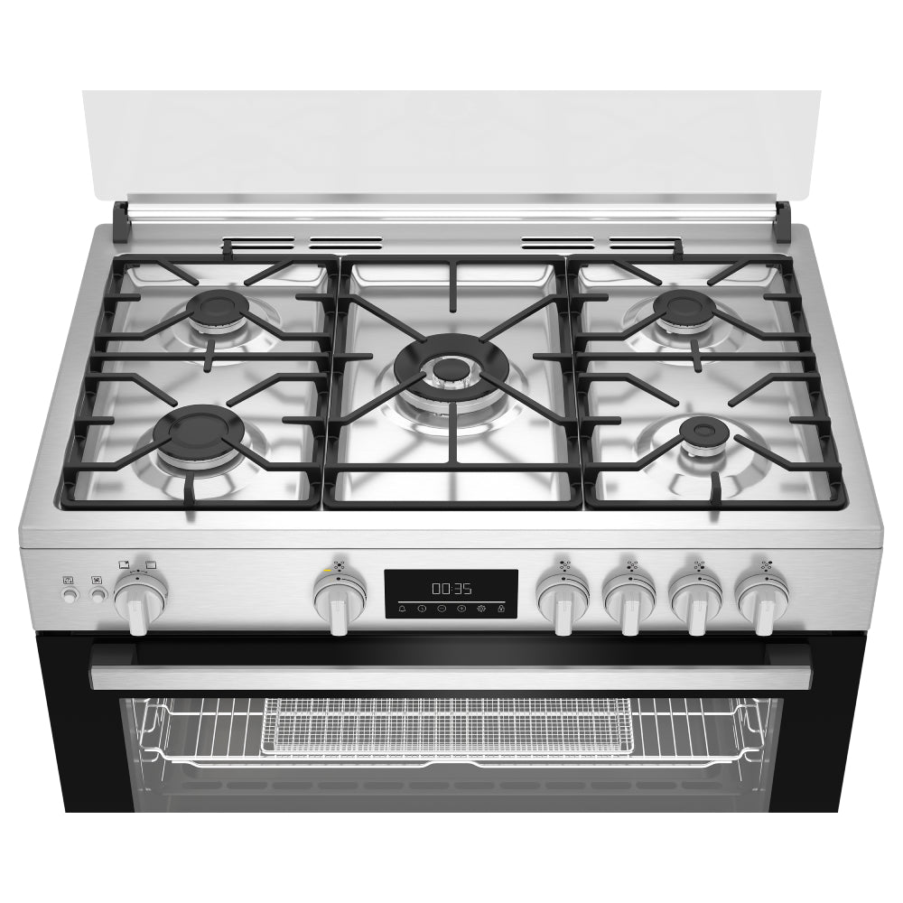 Beko, BGGR 11225 GXA, Cooker, 90 Cm, 5 Burners, Black x Silver.