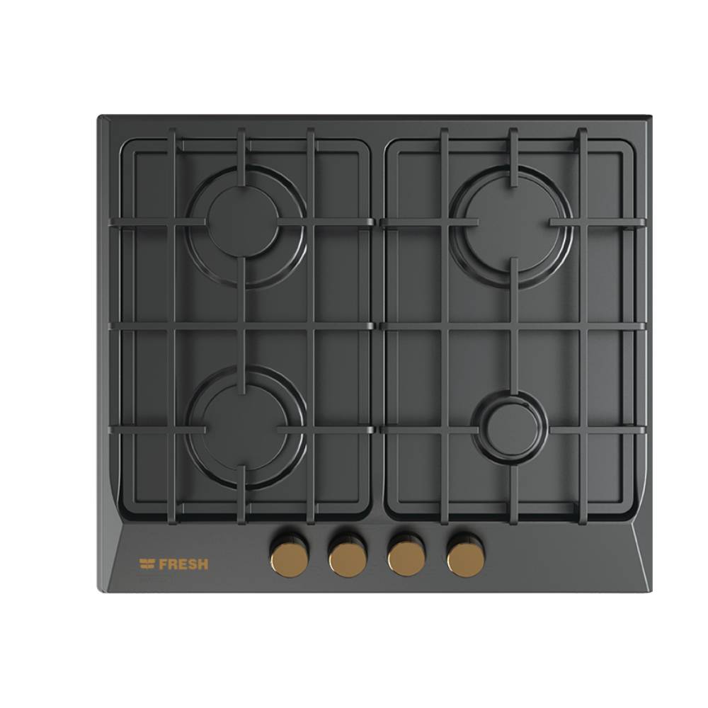 Fresh, 9860, Built-In Hob, Gas, 4 Burners, Black.