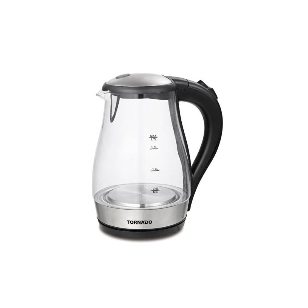 Tornado, TKG-2117, Kettle, 1.7 Liter, 1850-2200 Watt, Glass Transparent.