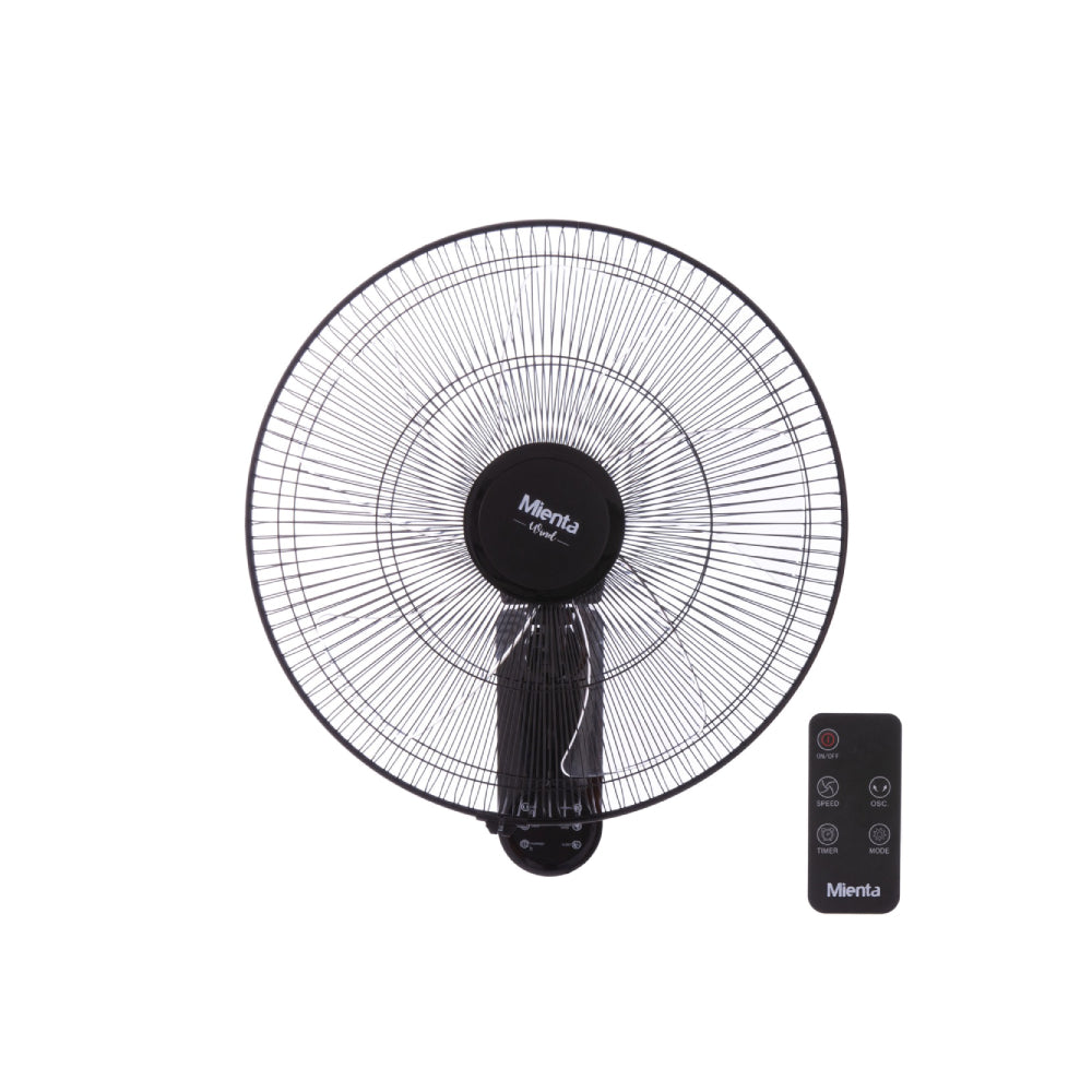 Mienta, WF50238A, Wall Fan, 18 Inch, Black.