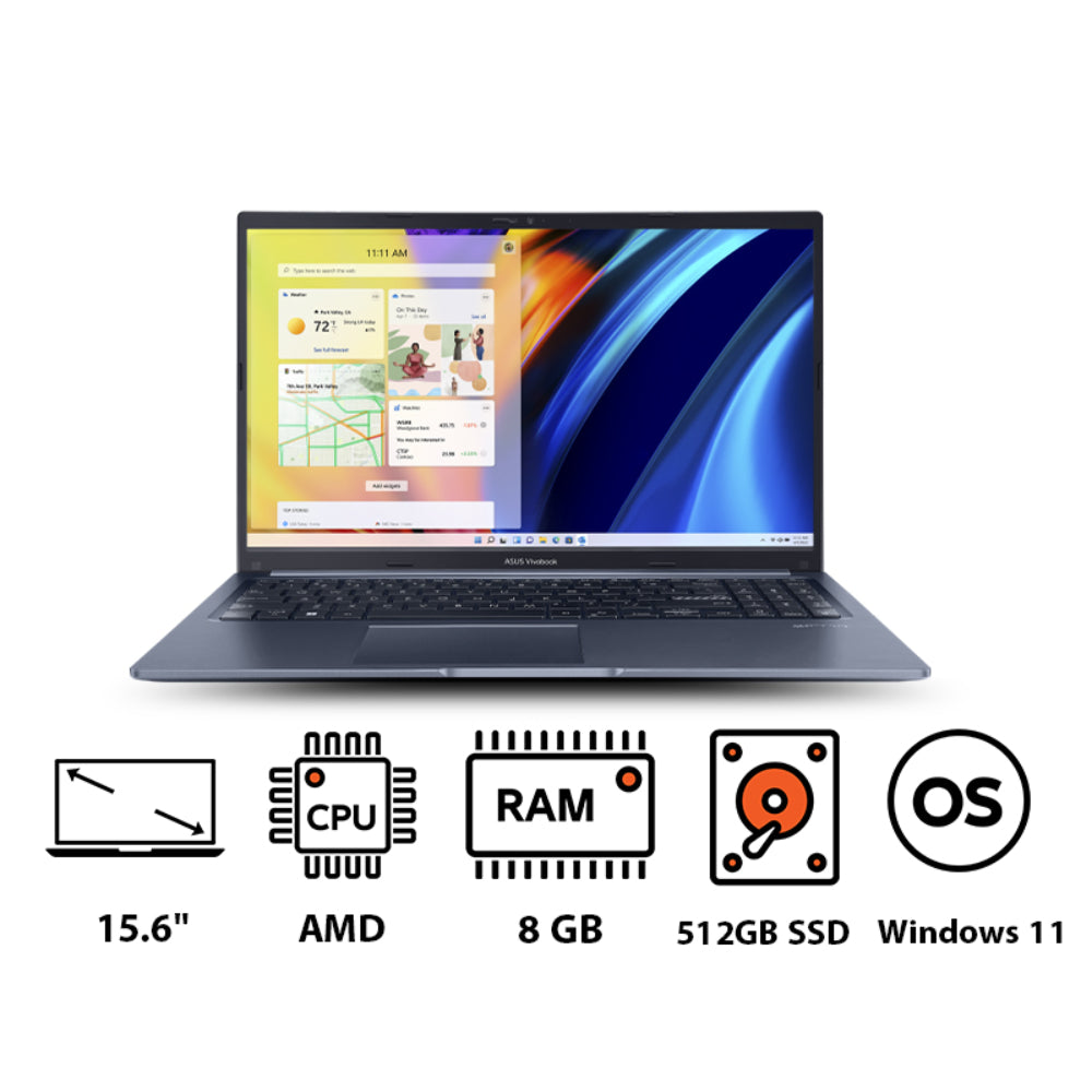 Asus, Vivobook 15 D1502YA-NJ007W, Laptop, AMD Ryzen™ R7-7730U, 8 GB, 512 GB, Blue.