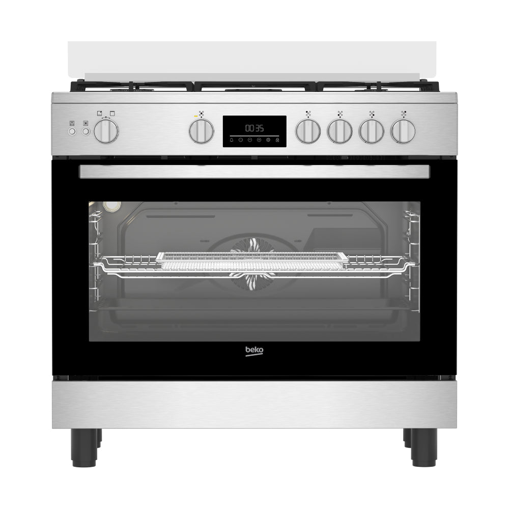 Beko, BGGR 11225 GXA, Cooker, 90 Cm, 5 Burners, Black x Silver.