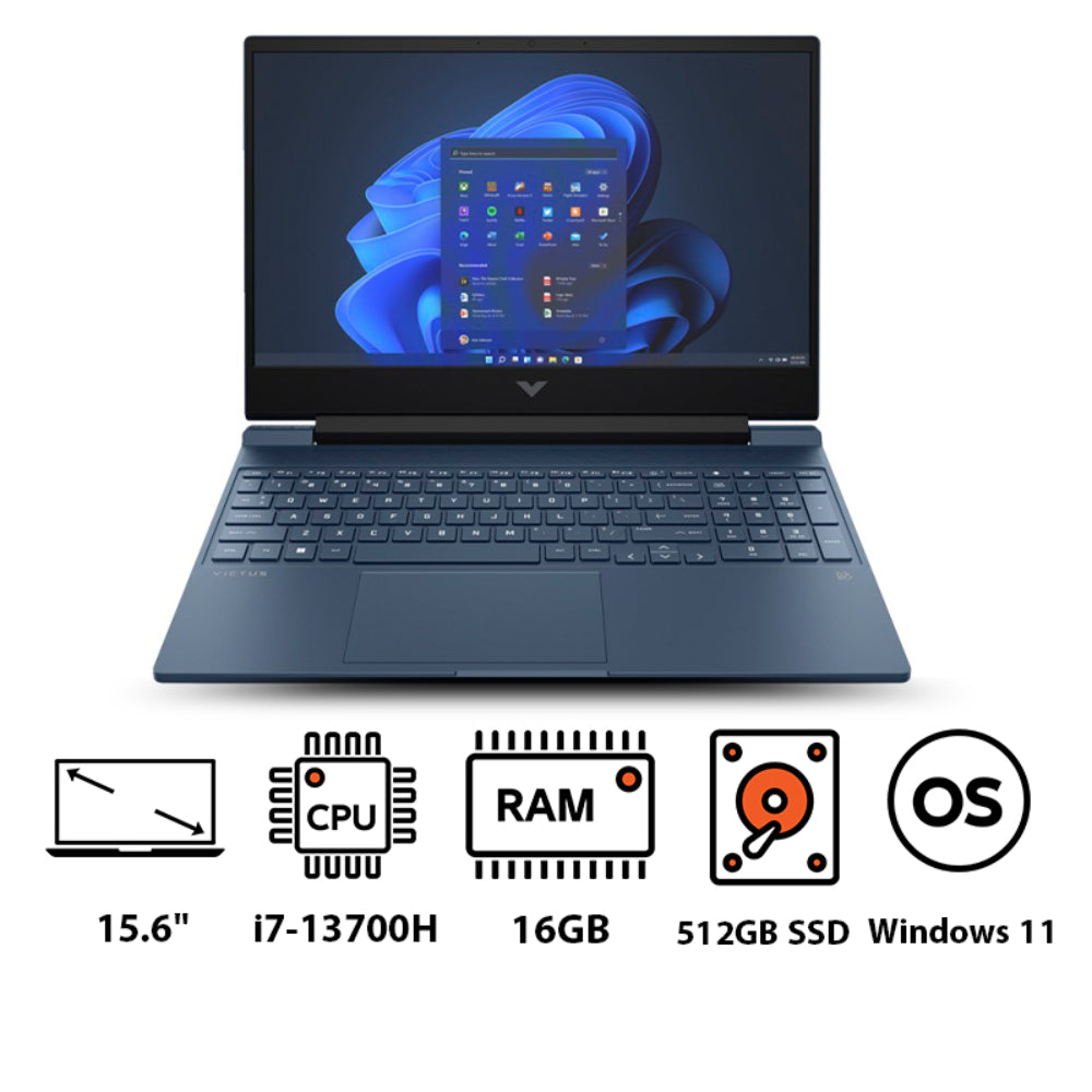 HP, Victus 15-fa1006ne 7Q770EA Gaming, Laptop, Intel Core i7-13700H, 512 GB, 16 GB, Blue.