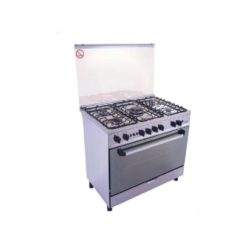 Fresh, Plaza, Gas Cooker, 5 Burners, 90 cm, Stainless Steel.