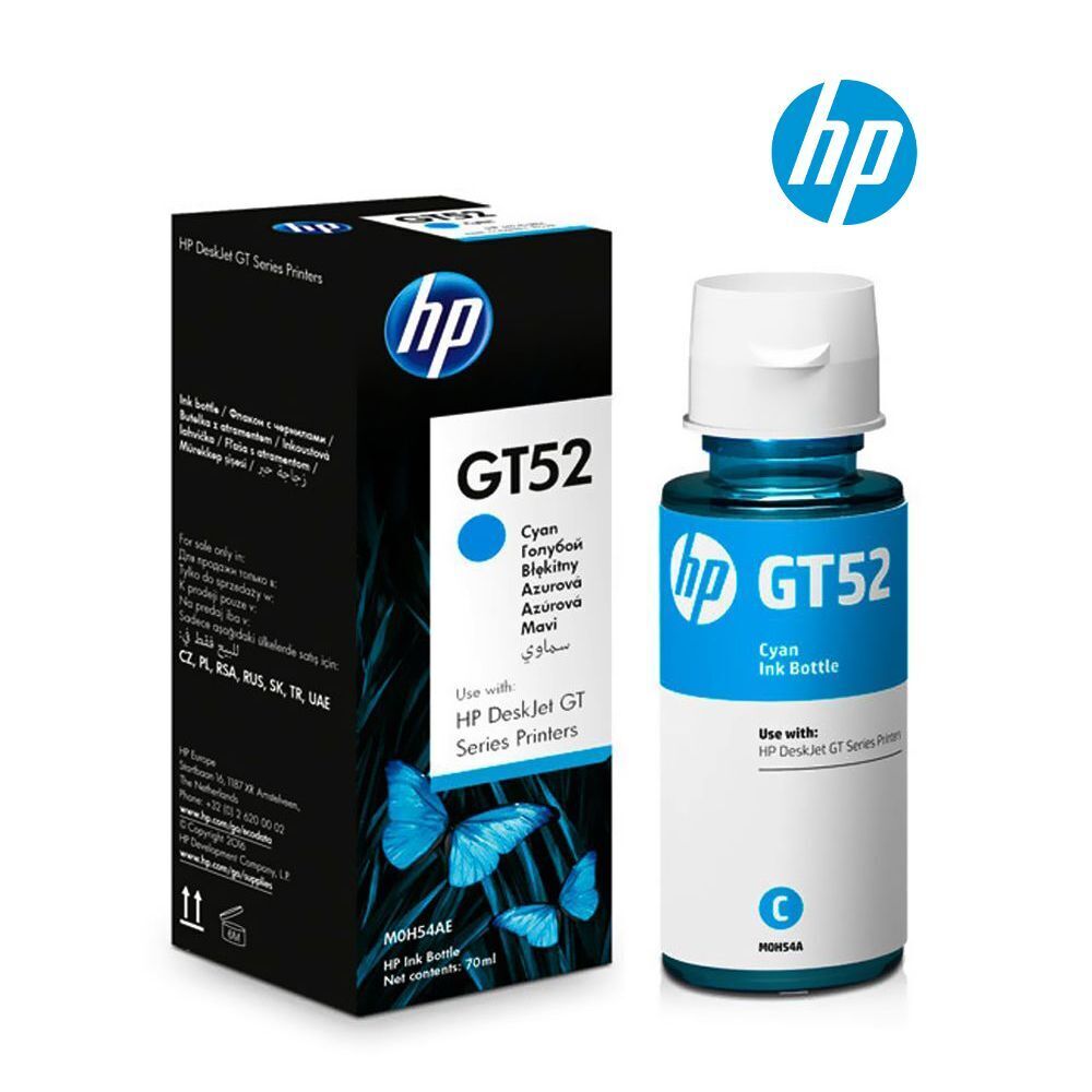 HP, GT52, Cyan, Original Ink Bottle.