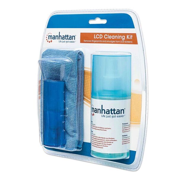 Manhattan, 421027, LCD Cleaning Kit, Alcohol-free, Microfiber Cloth.