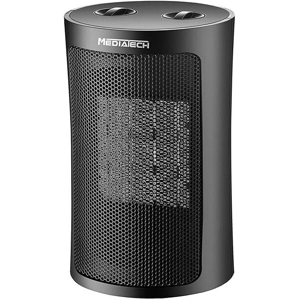 Media Tech, MT-002, Electric Ceramic Heater, 1500 Watt, Black.