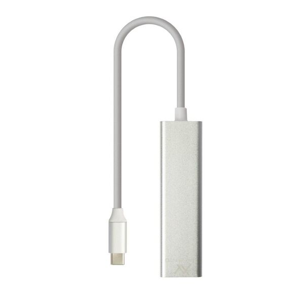 L'AVVENTO, US518, Hub USB, Type-C to 4 USB 3.0 Ports, Silver.