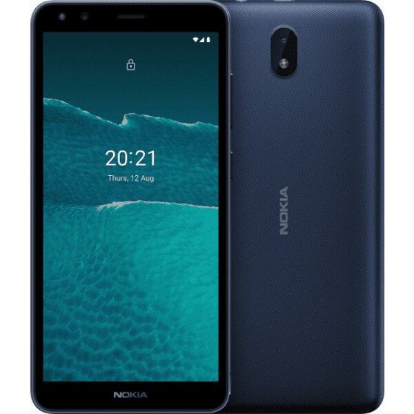 Nokia, C1 2E, Mobile, 16GB, 1GB RAM, Blue.