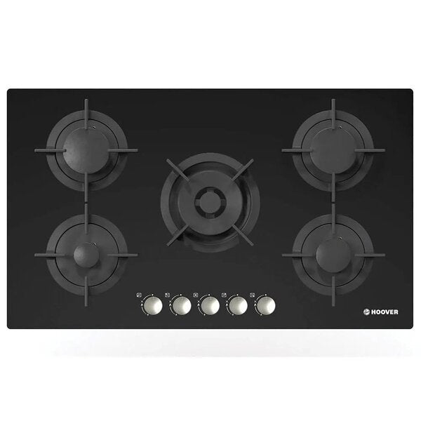 Hoover, HGV95SMWCGB EGY, Built-In Hob, 90 x 60, 5 Gas Burners, Black.