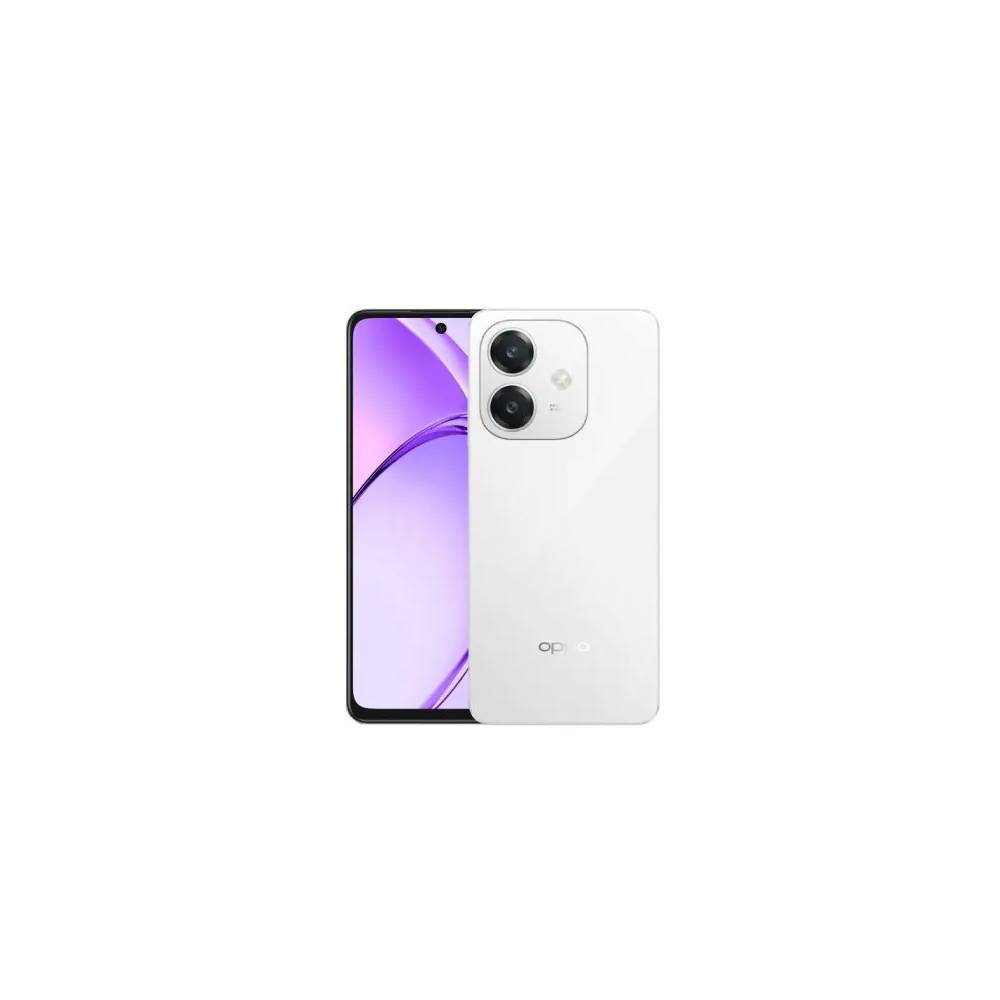 موبايل اوبو A3 128 جيجابايت و6 جيجابايت رام و4G ثنائي الشريحة باللون الأبيض.