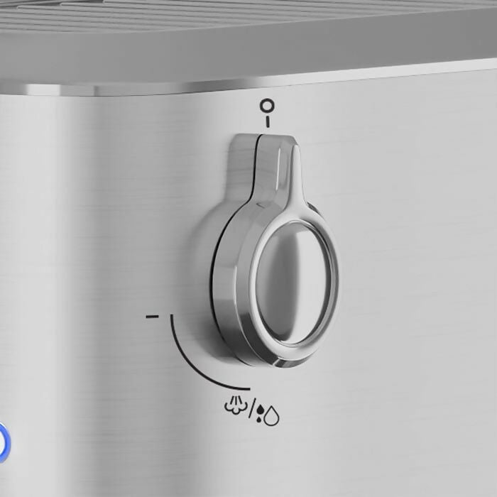 ماكينة صنع قهوة الإسبريسو من ميانتا، 2 كوب، 1350 واط، لون فضي، CM31916A.