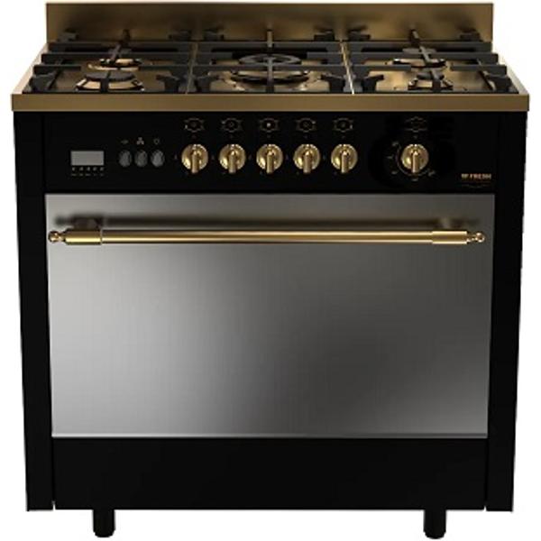 Fresh, 10094, Cooker, Gas, 5 Burners, Black.