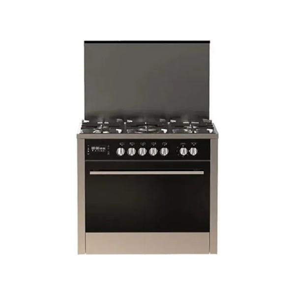 Fresh, Professional, Cooker, Gas, 5 Burners, 90 cm, Black.