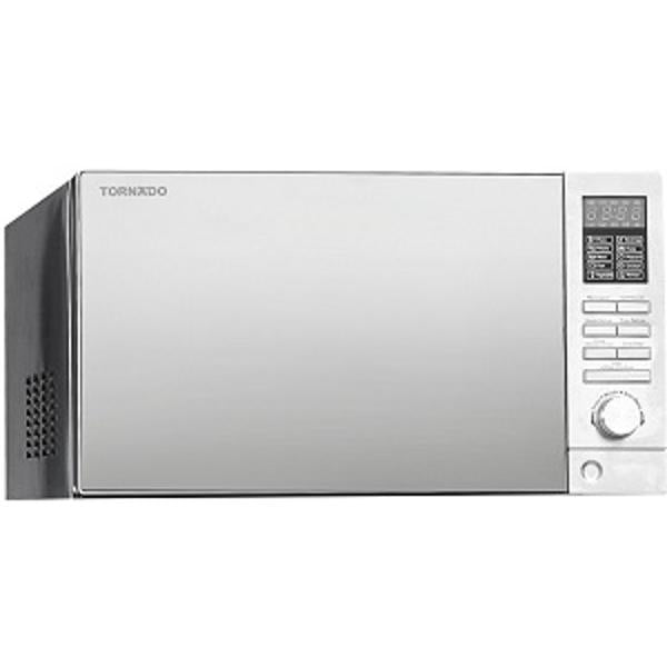 TORNADO Microwave Grill 25 Litre, 900 Watt in Silver Color With Grill, 10 Cooking Menus MOM-C25BBE-S