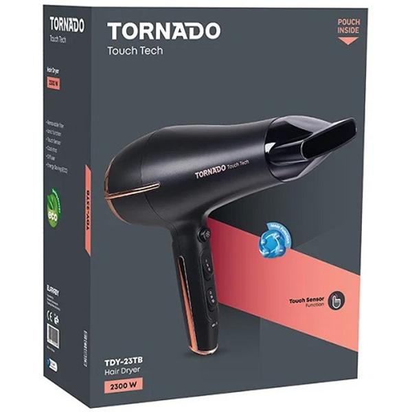 TORNADO Hair Dryer 2300 Watt With Touch Sensor and 2 Speeds In Black Color TDY-23TB