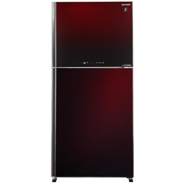 SHARP Refrigerator Inverter Digital No Frost 480 Liter , 2 Glass Doors In Red Color SJ-GV63G-RD