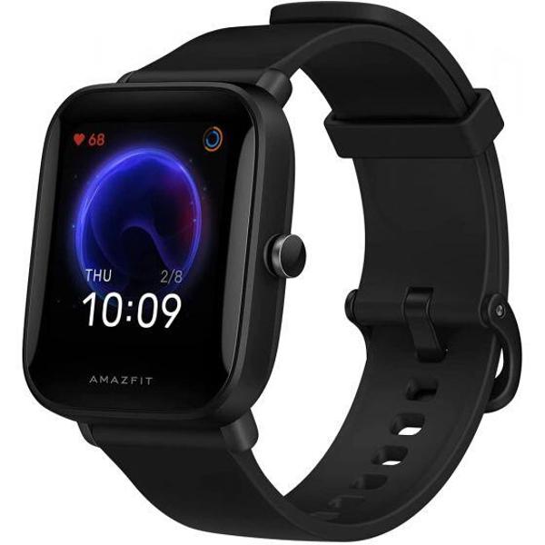 Amazfit Bip U Smart Watch, 1.43" HD Color Display, SpO2 &amp; Stress Monitor, 60+ Sports Modes, Breathing Training, 50+ Watch Faces - Black